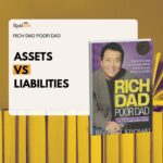 Rich Dad Poor Dad book cover by Robert Kiyosaki explaining assets vs liabilities and financial literacy concepts.”