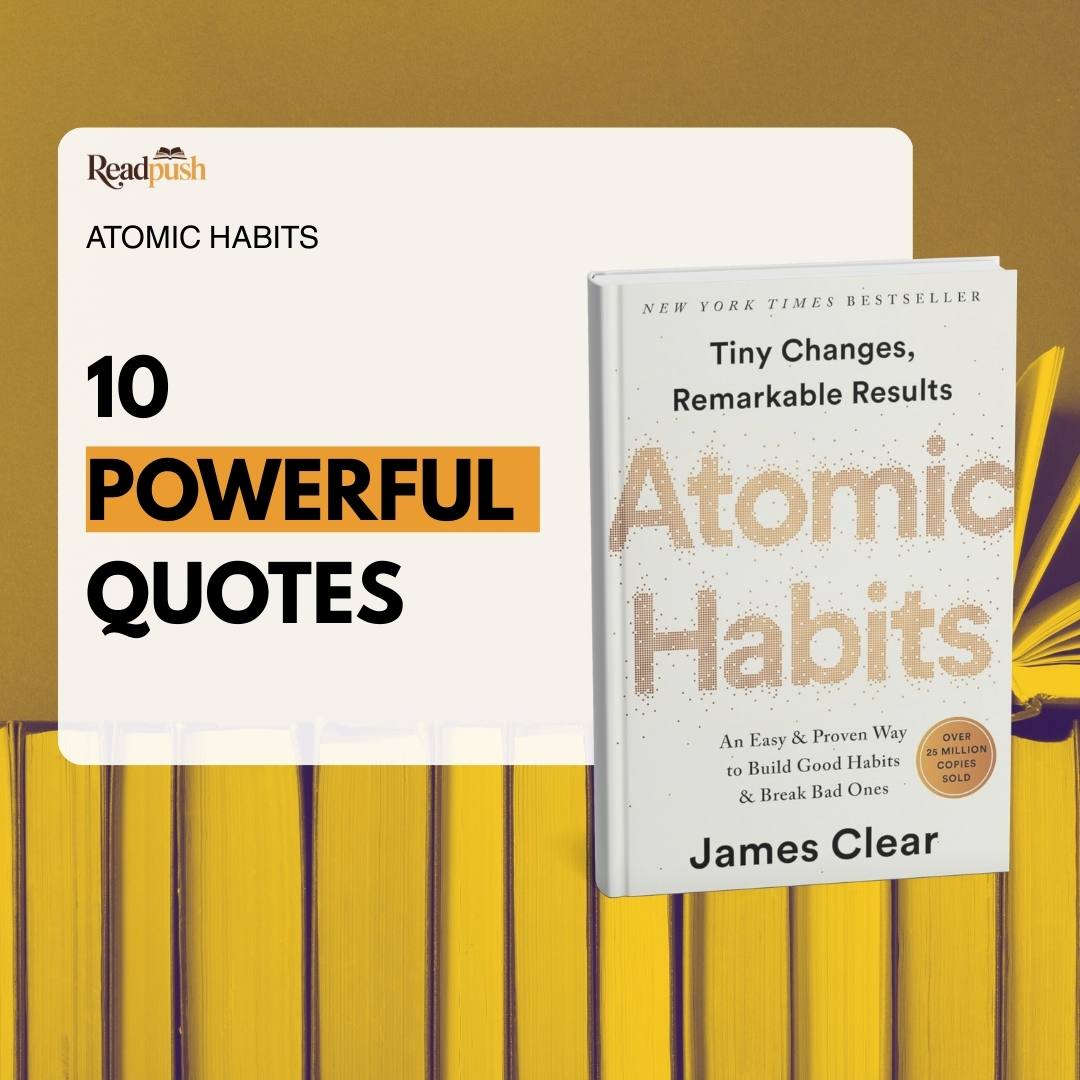 "Atomic Habits" book cover showcasing a clean design with a white backdrop and vibrant lettering emphasizing habit formation.