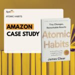 Image of "Atomic Habits" by James Clear, displaying a simple white cover with striking orange title text.